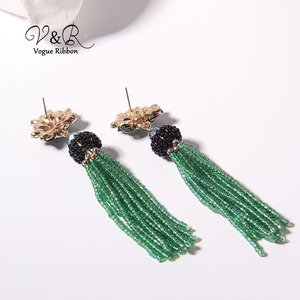 joyería hermosa espumosos de gota de lágrima de piedra de pavimentación declaración pendiente de cristal de Murano pendientes - Product Image 4