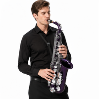 Saxophone alto Mi bémol en laiton, pour débutants, pièce d'examen de niveau, performance professionnelle, finition laquée or, coloré