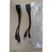 Listo en stock divisor POE 12V adaptador Ethernet de alimentación inyector divisor de Cable POE para cámara IP blanco y negro