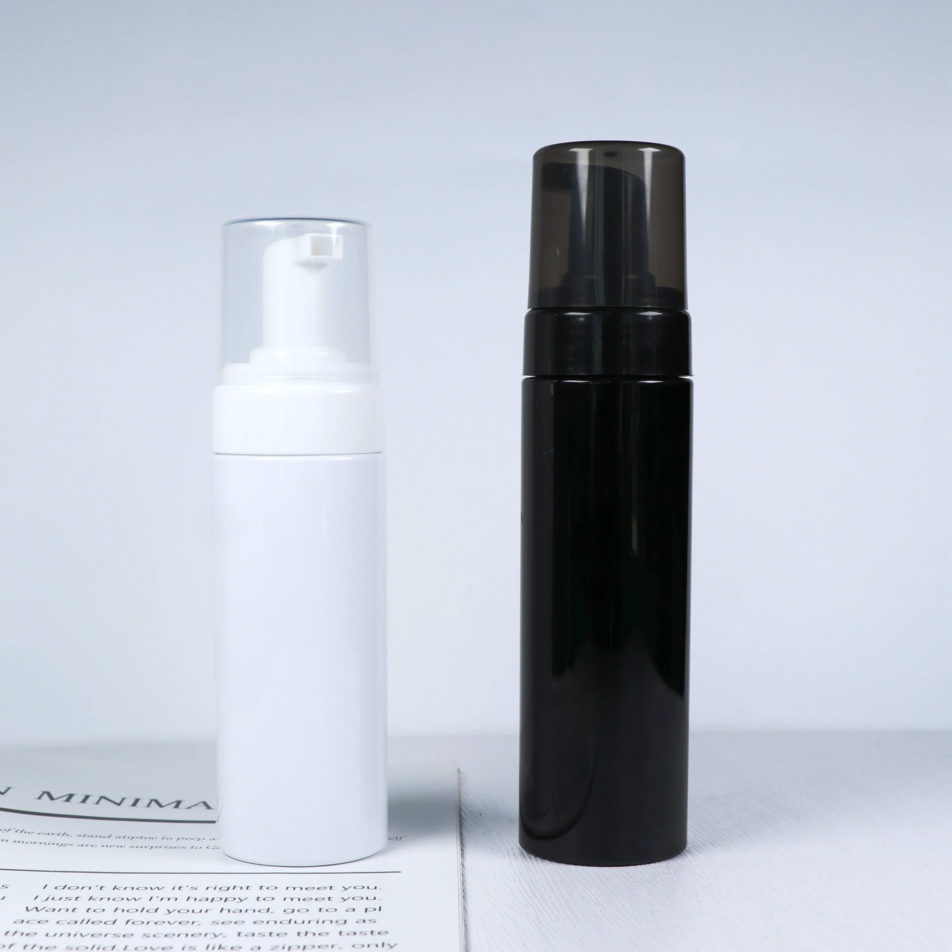 Botol Kosmetik Dispenser Cuci Tangan, Botol Busa Hitam Ungu 200 Ml