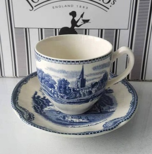 Ensemble de café bleu encensoir cadre encensoir accessoires en céramique classique européen Vintage château bleu ensemble de café britannique tasse Vintage - Product Image 5