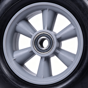 8x2.5 Inch <b>Flat</b> Free Solid Rubber Wheel All Terrain Tread Grey Plastic Spoke Rim Wheel for Hand Truck Garden <b>Trolley</b> Utility Car - Product Image 3