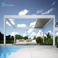 Pergola Bioclimatique Motorisée Moderne en Aluminium avec Murs Latéraux Amovibles, Étanche et Écologique pour la Plage - Sweet Home