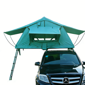 Carpa de techo <span class=keywords><strong>plegable</strong></span> de lona de doble capa verde para las cuatro estaciones, con apertura automática rápida, de una habitación, para camping y extensión. - Product Image 1