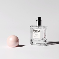 Bouteille de parfum en verre transparent rectangulaire 15ml avec bouchon à bille rose Simplicity en stock