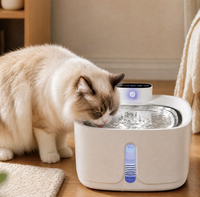 Fontaine à eau automatique pour animaux de compagnie, intelligente, écologique, moderne, en plastique et acier inoxydable, batterie rechargeable, capteur de mouvement, grande capacité
