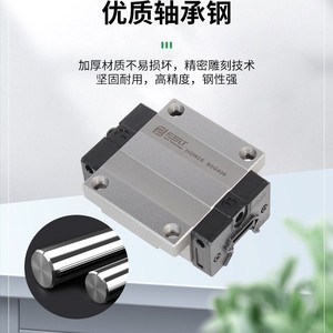 บล็อกนำทางเชิงเส้น HGW25 วัสดุ S55C แบบลูกปืนสองแถว ประเภท P ระดับความแม่นยำสูง - Product Image 1
