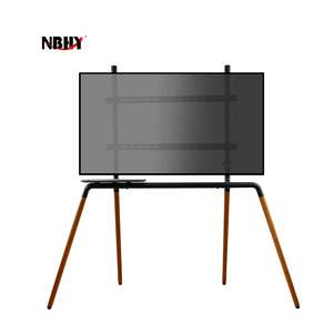 Tv Wooden Stand Adjustable Height TV Mount Smooth Wooden Base Assemble Tripod Easel TV Stand