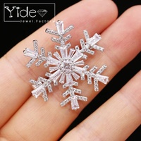 Broche de Noël en argent de haute qualité, motif flocon de neige, pour les fêtes