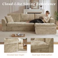 Nouveau Canapé Modulaire en L Compressé 2026 pour Salon, Canapé Chenille Sans Armature Effet Nuage, Sans Assemblage, avec Chaise Longue