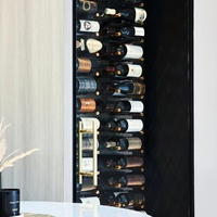 Étagère à vin murale en acier inoxydable de qualité supérieure avec support à bouteilles suspendu, taille personnalisée, bar à domicile, cave de rangement