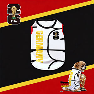 เสื้อผ้าสัตว์เลี้ยงลิขสิทธิ์แท้จากฟีฟ่า ชุดสุนัขสุดหรูน้ำหนักเบา เสื้อยืดทีมฟุตบอลหลายประเทศ - Product Image 6