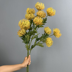 Fleur artificielle Pin Cushion d'Afrique du Sud pour aménagement paysager, plante décorative de jardin, décoration intérieure, fleurs en plastique, herbe synthétique - Product Image 4
