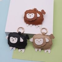 Porte-clés en cuir PU, breloques mignonnes en cuir, porte-clés mouton, pendentif mouton en PU, accessoires de décoration pour sac à dos, jouet, porte-clés de voiture