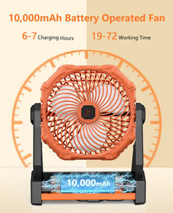 充電式非常用折りたたみ式フック電池式ファンポータブル10000mAh屋外キャンプ用テントファン - Product Image 2