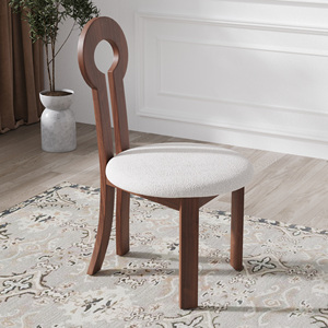 Voxhome Chaises de salle à manger de luxe modernes de haute qualité Mobilier classique et moderne en noyer et peau d'agneau pour la maison - Product Image 1
