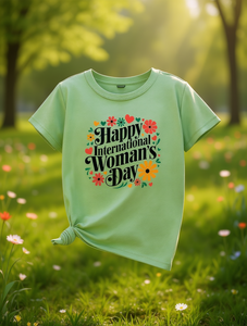 T-shirt per la festa internazionale della donna, per donna, manica corta, girocollo, stampa floreale, 100% cotone, stile casual primaverile vintage - Product Image 2