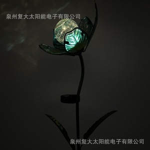 Solar Metal Flower Garden Light <b>Led</b> Glass <b>Ball</b> Outdoor Decor Water Resistant Portable - Product Image 3