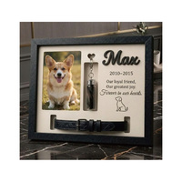 Cadre commémoratif personnalisé pour animaux de compagnie, présentoir pour photo de chien et échantillon de fourrure, cadeau sur mesure pour la commémoration de la perte d'un animal