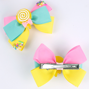 CN Summer Sweet Candy Boutique Haars pange Clip Pastell Gros grain Band Haars chleife Clip Kinder Mädchen - Product Image 4