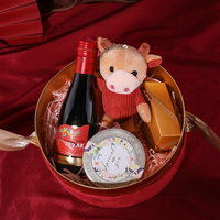 Benutzer definierte Wildleder Oberfläche Papier boxen Runde Hochzeit Geschenk box mit Band Griff Luxus Samt Geburtstag Hochzeit liefert Geschenk box