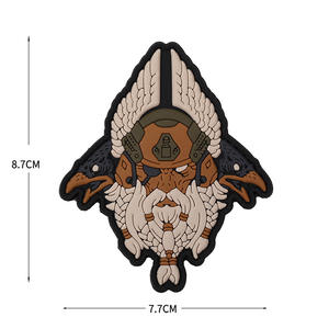 Badge Morale Viking <span class=keywords><strong>Invasion</strong></span> en PVC 3D Résistant à l'Eau, Motif Mythique Odin, Taille Personnalisable, Adhésif Souple pour Épingle ou Brassard - Product Image 4