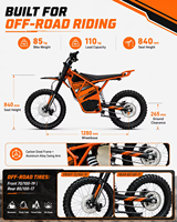 MD-2X 10000W Peak Elektrikli Arazi Motosikleti 72V 40Ah 95km/s Yüksek Hızlı Off Road E Motosiklet