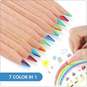 ชุดดินสอสีสำหรับเด็ก 7 in 1 พร้อมกบเหลาดินสอ สีสันสดใสหลากหลายสำหรับการวาดภาพระบายสี - Product Image 1