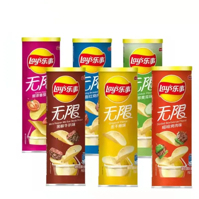 Sac d'emballage de snacks à Pringles, 104g, 100G, compétitif, meilleure vente Standard en chine