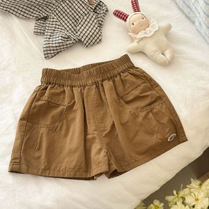 TongXingYuan Baby Girls Plaid Shirt With Peter Pan Collar And Brown Shorts Set Breathable Summer Clothing - Product Image 4