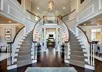Escalier intérieur de luxe CBMmart avec éclairage LED, escalier en bois de chêne préfabriqué de qualité supérieure, escalier incurvé classique, escalier circulaire pour loft