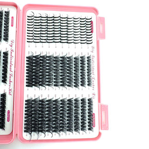 600 pièces 40D/60D/80D/100D 9-18mm Extensions de cils individuels en bouquets effet éventail pour pose DIY à domicile - Product Image 6