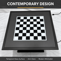 Table d'échecs moderne de luxe à hauteur réglable avec base sur pieds, table de jeu élévatrice personnalisable en couleur pour le divertissement à domicile