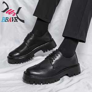 Mocasines de Cuero de Lujo para Hombre, Zapatos de Plataforma que Aumentan la Altura, Estilo Brock, Zapatos de Negocios para Hombre - Product Image 4