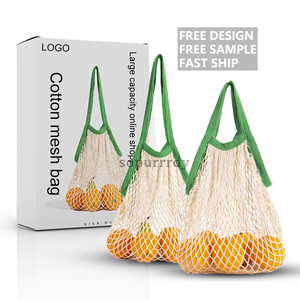 Biểu Tượng Tùy Chỉnh Cao Cấp Lưới Hàng Tạp Hóa Tái Sử Dụng Sản Xuất Túi Dài Xử Lý Net Tote Túi Bông Mua Sắm Thực Phẩm Chuỗi Trái Cây Rau Túi - Product Image 1