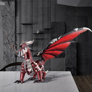 <span class=keywords><strong>Piececool</strong></span> le DRAGON NOIR Puzzle <span class=keywords><strong>3D</strong></span> en métal Kit de modèle en métal DIY Jouet éducatif Thème fantastique Puzzle en bois Cadeau de Noël - Product Image 5