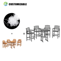 Meubles de patio pliables modernes en HDPE, couleur assortie, légers, qualité commerciale en vrac pour la rénovation de stations balnéaires