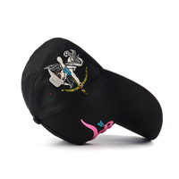 Casquette de baseball personnalisée en gros ODM OEM avec doublure en satin, logo brodé 3D, cinq panneaux structurés, visière incurvée, chapeau de sport Dot Fruit