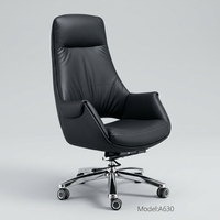 Chaise de bureau exécutive moderne, design ergonomique, matériau PU, hauteur réglable, support lombaire, cadre en bois, pivotante, dossier solide, poignée