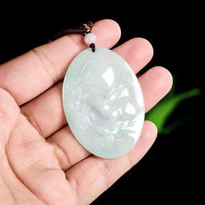 Pendentif en jade naturel de style chinois, motif lapin du zodiaque de Birmanie, design original UNISEXE, cadeau avec certificat d'évaluation DW58 - Product Image 3