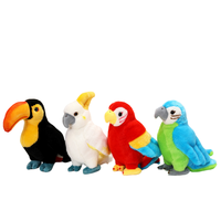 Jouet en peluche perroquet coloré, oiseau mignon avec rembourrage en coton PP, emballage en sac OPP pour enfants, jouets en peluche animaux en peluche