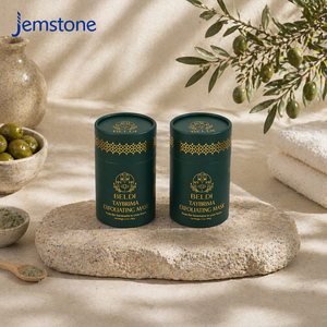 OEM Kraft Cardboard Cylinder Tube Packaging Gift <b>Box</b> Recyclable Skin Care Exfoliating Mask Paper Tube Packaging with Metal Lid - Product Image 1