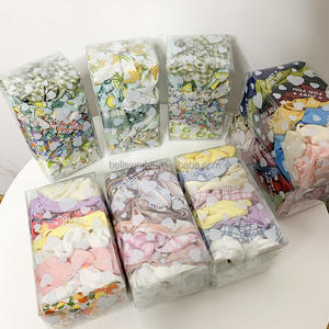 BELLEWORLD-Caja de regalo personalizada de PVC para mujer, cinta para el pelo de satén con flores de <span class=keywords><strong>lunares</strong></span> azules, conjunto a granel, 7 Uds. - Product Image 4