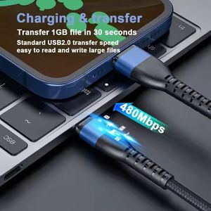 Nylon Charging <b>Cable</b> Fully Compatible Type C-<b>USB</b> <b>Cable</b> 60W Phone Braided Type C <b>Cables</b> for Iphone for Samsung for Xiaomi - Product Image 2