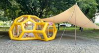 Dôme gonflable transparent en PVC pour enfants, maison à bulles de football gonflable avec tunnel, pour fêtes, camping et événements