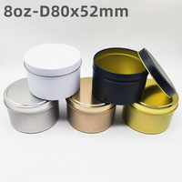 Boîtes en étain personnalisées avec logo d'usine, 2oz, 4oz, 6oz, 8oz, pour bougies, avec couvercle, boîte en étain, contenants noirs mats, boîtes en métal pour bougies