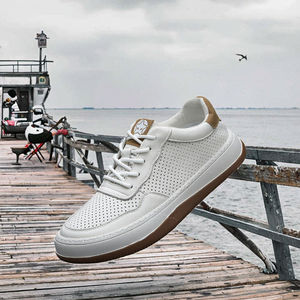 Chaussures de sport décontractées pour hommes, nouveau style tendance, en cuir véritable, respirantes, légères, antidérapantes, augmentant la taille, pour le printemps et l'été - Product Image 3