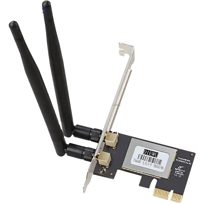 سطح المكتب PCIe واي فاي اللاسلكية 300Mbps بطاقة الشبكة المحلية البسيطة pci-e 2 هوائي