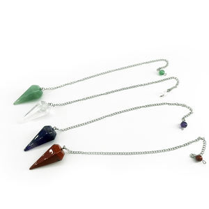 자연 육각형 뾰족한 영기 치유 위카 크리스탈 클리어 석영 진자 다우징 운세 차크라 스타일 - Product Image 3