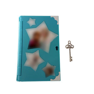 Mini Locking Diary Toy Set with Star Cover Front Window and Ornate Key for Kids Pretend Writing Gift Set Style with Custom logo